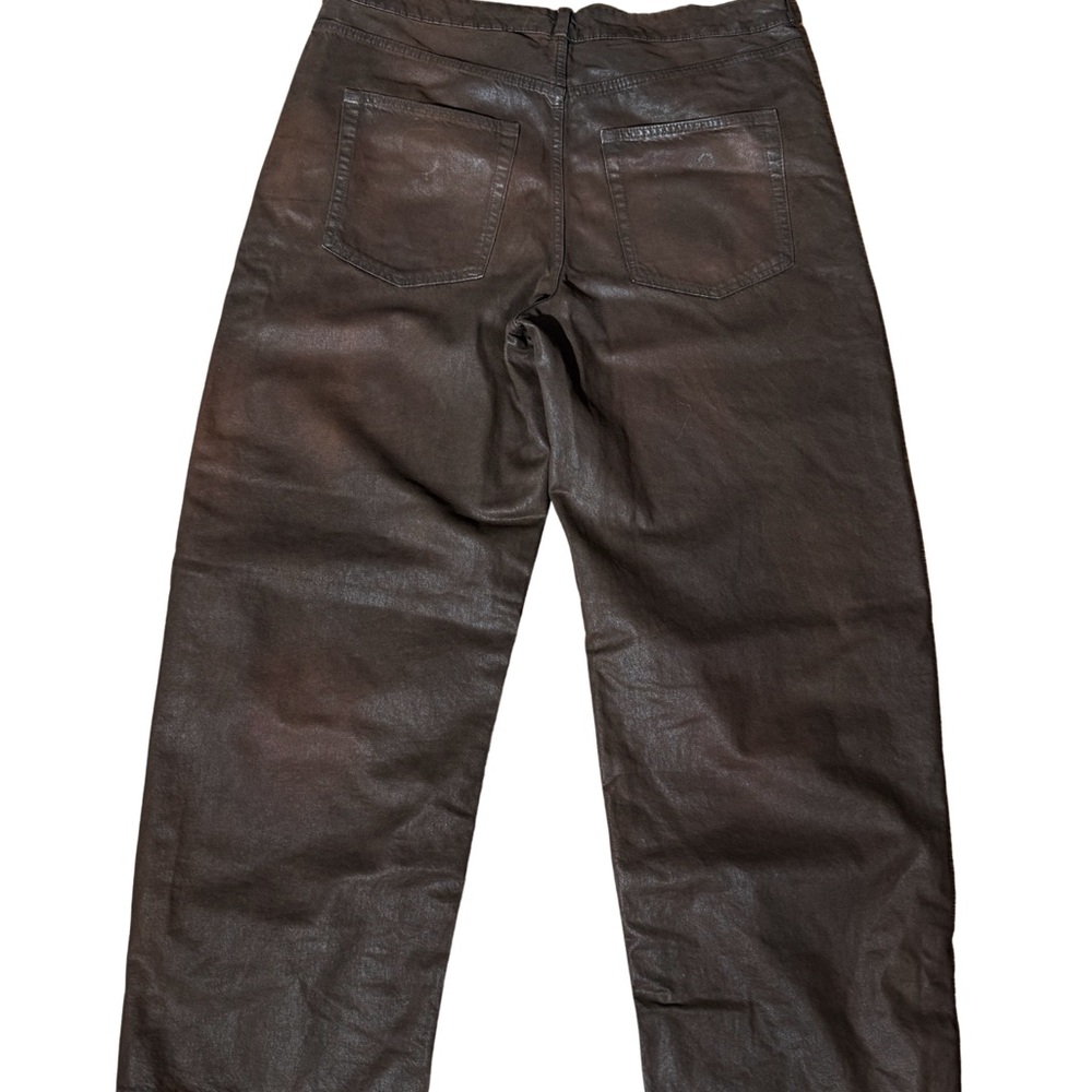 Women’s Brown Coated Barrel Jeans - Picture 2 of 3
